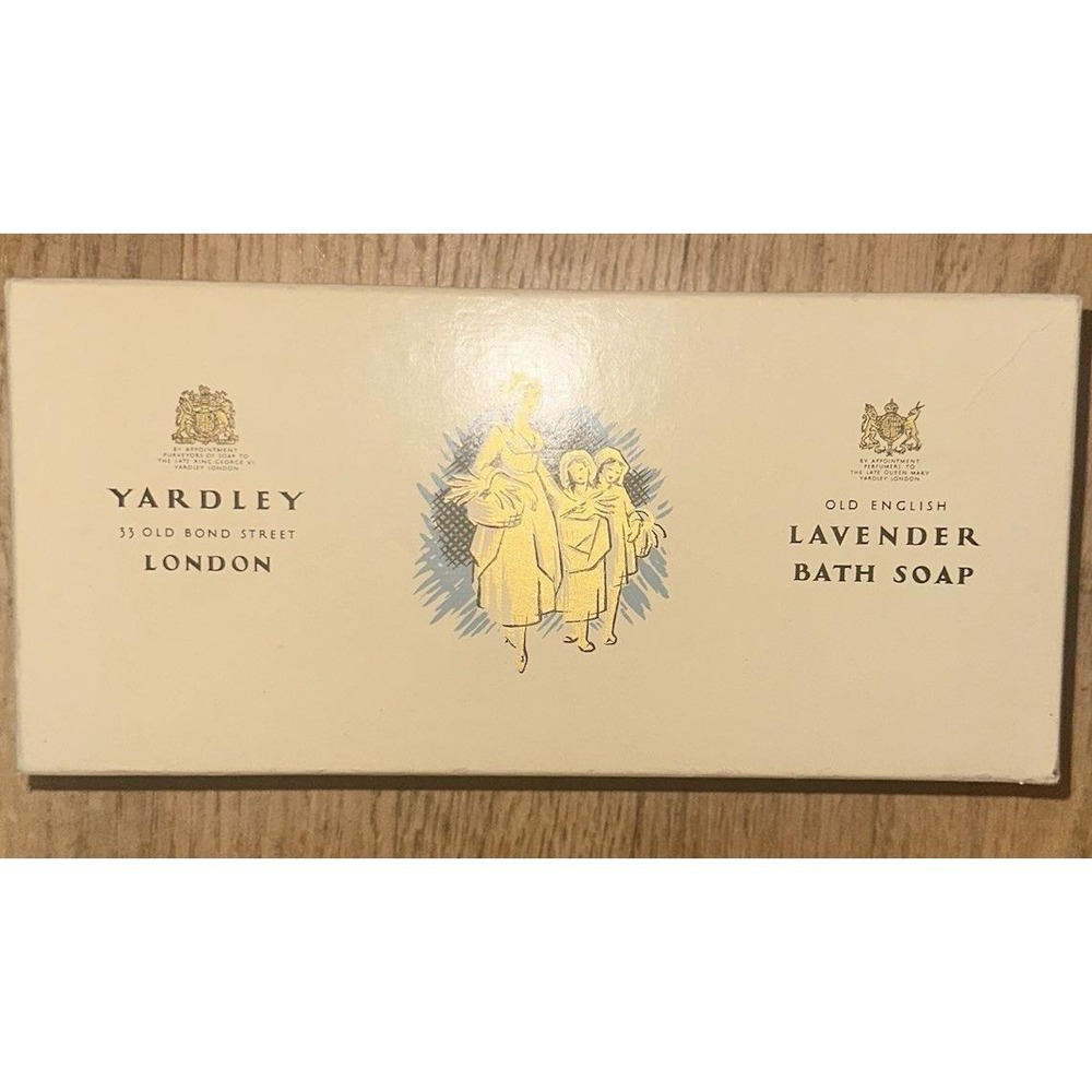 Vtg 60s Yardley‎ English Lavender Bar Soap 3 Bar Boxed Set NOS Unused